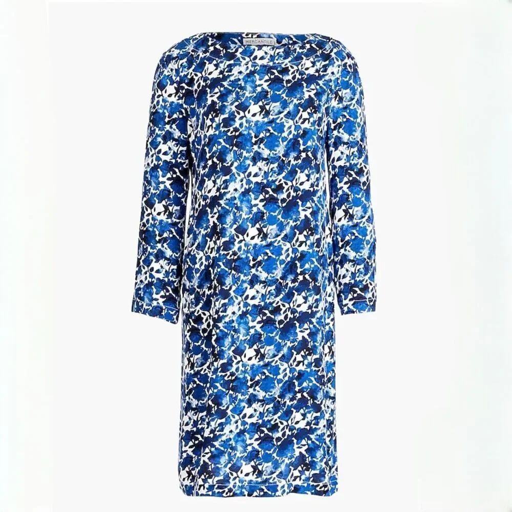 J. Crew Blue Viscose Shift Dress size Small
